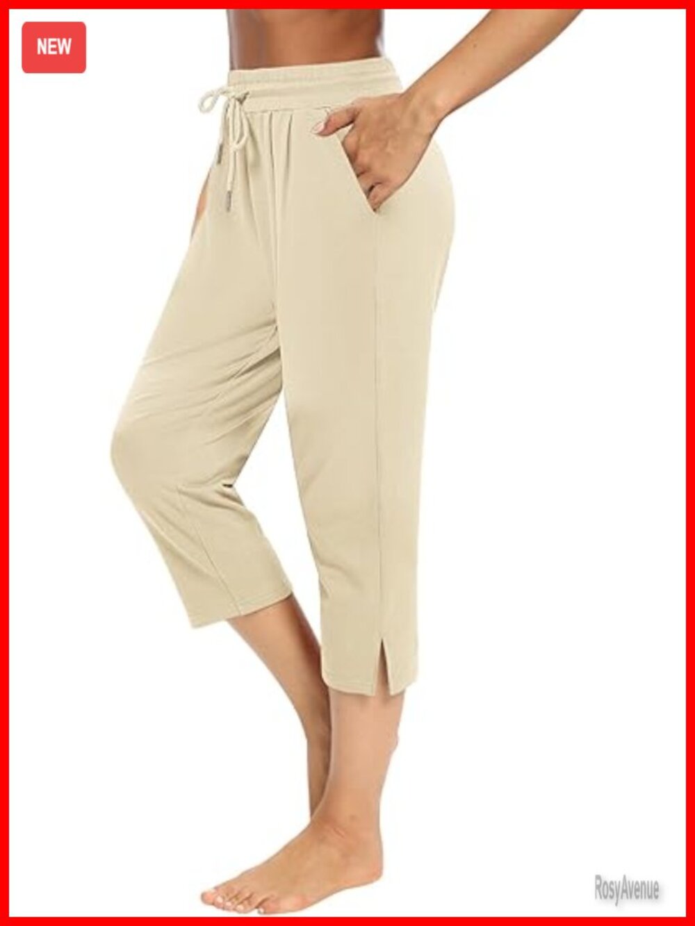 Womens Capri Yoga Pants Loose Workout Joggers Drawstring Sweatpants Lounge